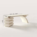 Modern Office Desk with Drawers and Sculptural Stacked Base