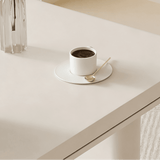 Modern Office Desk with Drawers and Sculptural Stacked Base