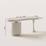 Modern Computer Desk with Curved Top and Tulip Base