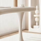 Modern Computer Desk with Curved Top and Tulip Base
