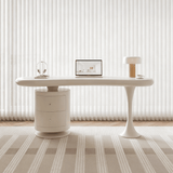 Modern Computer Desk with Curved Top and Tulip Base