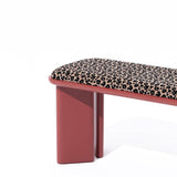 Leopard Print Bench with Block Legs for Entryway