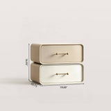 Two-Tone Nightstand with 2 Drawers and Gold Handles