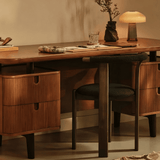 Mid-Century Study Desk with Slatted Drawers