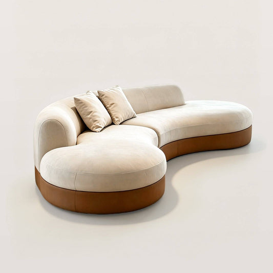 Curved Sectional Sofa with Two-Tone for Living Room