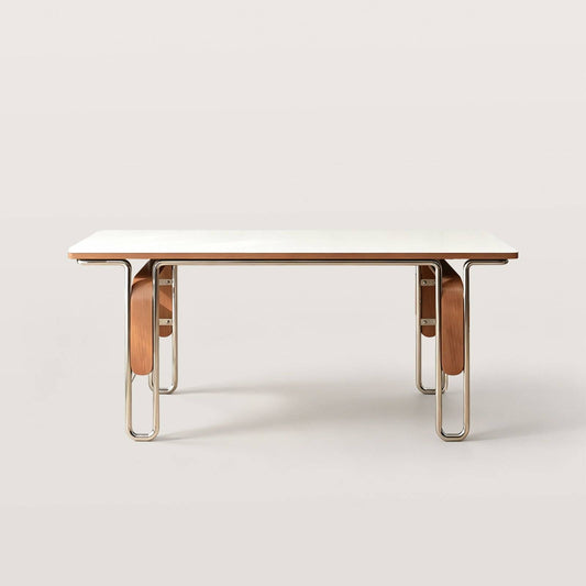 Modern Dining Table with Metal U-Shaped Legs