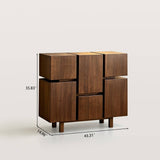 Mid-Century Storage Cabinet with Geometric Grid Design