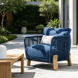 Modern Outdoor Sofa with Rope Weave Sides