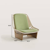 Modern Outdoor Lounge Chair with Woven Rope and Wood Base