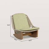Modern Outdoor Lounge Chair with Woven Rope and Wood Base