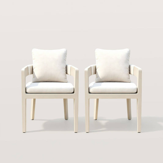 Outdoor Dining Chair with Curved Back for Garden