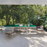 Modern Outdoor Dining Chair with Woven Rope Back