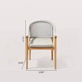 Modern Outdoor Dining Chair with Woven Rope Back