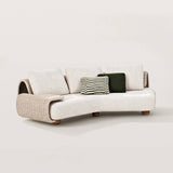 Modern Outdoor Sofa with Woven Rope Frame