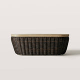 Outdoor Coffee Table with Woven Wicker Base