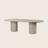 Modern Outdoor Dining Table with Double Pedestal Base