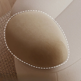 Pebble Shaped Fabric Sofa Set Deep Seat Couches