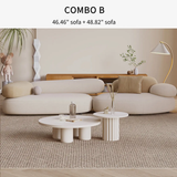 Pebble Shaped Fabric Sofa Set Deep Seat Couches