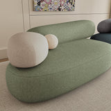 Pebble Shaped Fabric Sofa Set Deep Seat Couches