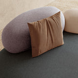 Pebble Shaped Fabric Sofa Set Deep Seat Couches