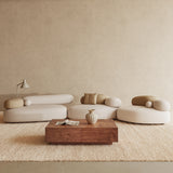 Pebble Shaped Fabric Sofa Set Deep Seat Couches