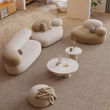 Pebble Shaped Fabric Sofa Set Deep Seat Couches