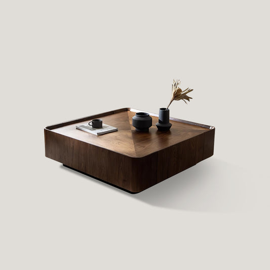 Mid Century Modern Square Coffee Table with Storage