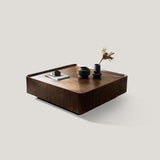 Mid Century Modern Square Coffee Table with Storage