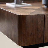 Mid Century Modern Square Coffee Table with Storage