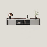 Gray Stone Modern Round Coffee Table TV Stand