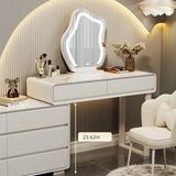 White Makeup Vanity with Cushioned Stool
