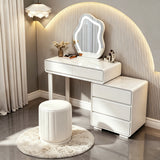 White Makeup Vanity with Cushioned Stool