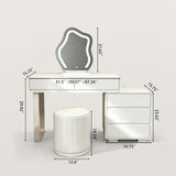 White Makeup Vanity with Cushioned Stool
