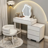 White Makeup Vanity with Cushioned Stool