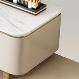 Modern White Makeup Vanity Set with Lighted Mirror and Stool
