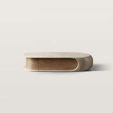 Modern Pebble Curved Coffee Table with Storage