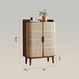 2 Door Rattan Shoe Cabinet Cupboard Storage Sideboard