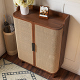 2 Door Rattan Shoe Cabinet Cupboard Storage Sideboard