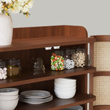 2 Door Rattan Shoe Cabinet Cupboard Storage Sideboard