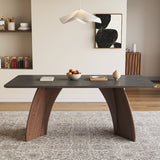 Modern Rectangle Dining Table Set Wooden Base Desk Set