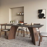 Modern Rectangle Dining Table Set Wooden Base Desk Set