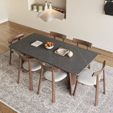 Modern Rectangle Dining Table Set Wooden Base Desk Set