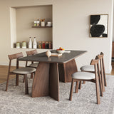 Modern Rectangle Dining Table Set Wooden Base Desk Set