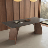 Modern Rectangle Dining Table Set Wooden Base Desk Set