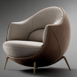 Modern Single Sofa Chair Leather Upholstered Armchair