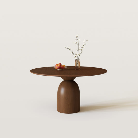 Mid Century Dining Table Set With 360° Rotating Lazy Susan