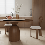 Mid Century Dining Table Set With 360° Rotating Lazy Susan