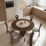 Mid Century Dining Table Set With 360° Rotating Lazy Susan