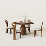 Mid Century Dining Table Set With 360° Rotating Lazy Susan