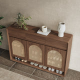 Rattan Solid Wood Shoe Cabinet Storage